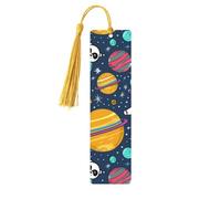 Giant Panda Planet - Marcapáginas de madera con impresión de doble cara, 5 piezas, regalos para mujeres para amantes de los libros, accesorios geniales para cuadernos, regalos de cumpleaños para