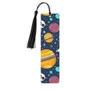 Giant Panda Planet - Marcapáginas de madera con impresión de doble cara, 5 piezas, regalos para mujeres para amantes de los libros, accesorios geniales para cuadernos, regalos de cumpleaños para