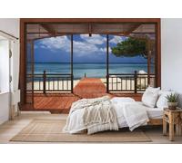 Giant Papel Tapiz Foto Playa Beach & Mar Vista Villa Paradise Pared Dormitorio