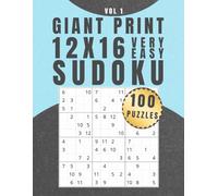 Giant Print12x16 Sudoku - Very Easy: Vol 1, 100 puzzles, Large Print Sudoku, 8.5" x 11"