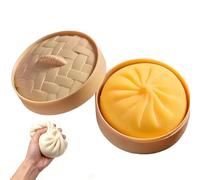 Giant Rainbow Dumpling Squishy - Stress Relief Sensory Toy for Adults & Kids, Soft Anxiety Fidget (Yellow)