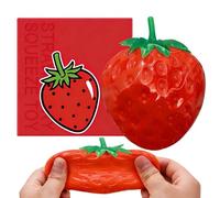 Giant Strawberry squishys, 5 Inch Jumbo Slow Rising Stress Ball with Realistic Texture, Squeezable Fruit Squeeze Toy For Stress Relief Adults Kids, Sensory Fidget Gift Party Favor Red