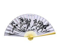 Giant Wall Fan - 62.99 Inches, Canvas Natural Wood Decor, Vintage Folding Fan | Large Decorative Background Piece, Traditional Wall Hanging For Music Festival, Dance Party, Wedding, Living Room And St