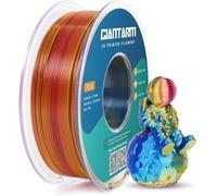GIANTARM Filamento PLA de seda de tres colores, 1,75 mm (± 0,02 mm), 1 kg, para impresora 3D, 1 rollo envasado al vacío, brillante efecto de cambio de color tricolor, rojo + amarillo + azul