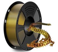 GIANTARM Filamento PLA de seda de tres colores, 1,75 mm (± 0,02 mm), 1 kg, para impresora 3D, 1 rollo envasado al vacío, brillante efecto de cambio de color tricolor, oro+plat cobre