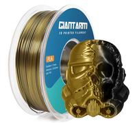 GIANTARM Filamento PLA seda bicolor para impresora 3D, 1,75 mm, precisión dimensional +/- 0,02 mm, 1 kg, 1 rollo, envasado al vacío, PLA seda bicolor, dorado y negro.