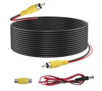 Giantdeer 10M Kit de cable de extensión de vídeo RCA, cable de vídeo RCA macho macho a macho, cable Rca para cámara de marcha atrás con alimentación y disparo para cámara de marcha atrás, vigilancia