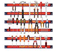 GIANTEX 6 x Imanes para Herramientas de 46 cm, Barras Magnéticas de Acero para Herramientos, Organizador de Pared Magnético, Cada Tira Carga hasta 10 kg