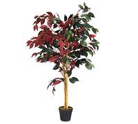 GIANTEX Árbol Artificial para Exterior o Interior, Artificial Decorativo, Altura 120 m, 540 Hojas y Tronco Natural, Falsa Planta Decorativa