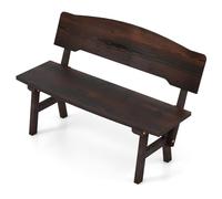GIANTEX Banco de Jardín para 2 Personas, Banco de Parque de Madera de Abeto con Respaldo Inclinado, Resistente a Las Inclemencias del Tiempo, Carga hasta 325 kg