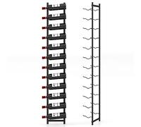 Giantex Botellero de Pared para 6/9/12 Botellas, Botellero Vertical de Metal, Cada Nivel Carga hasta 1 kg, Estantería de Vino, 22 x 13,5 cm, para Comedor, Salón, Bar, Bodega (12 Niveles)