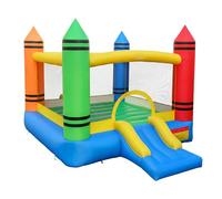GIANTEX Castillo hinchable con tobogán para niños, gran zona de salto, trampolín inflable interior y exterior con bolsa de transporte y kit de reparación para niños de 3 a 12 años