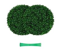 GIANTEX Juego de 2 Bolas de Topiario Artificial de 52 cm, Plantas Esféricas Falsas con Hojas Perpetua, Resistente al Sol, Arbustos Verdes Redondos para Jardín, Patio, Porche, Boda