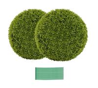 GIANTEX Juego de 2 Bolas Decorativas de Planta Artificial, Plantas Esféricas de 39/50 cm, con Hojas Simuladas Resistente al Sol, Planta Decorativas para Balcón, Patio, Hogar, Boda (39 cm)