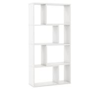 GIANTEX Librería Geométrica con 8 Cubos, 60 x 20 x 120 cm, Estantería de Almacenamiento de Madera con Kit Antivuelco, Estante de Suelo para Salón, Estudio, Dormitorio (Blanco)