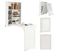 GIANTEX-Mesa de Pared Plegable 7 Compartimentos, Alfombrilla Antideslizante, se Puede Utilizar en el Estudio, la Cocina y la Sala de Estar
