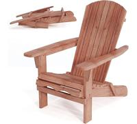 GIANTEX Silla Adirondack Plegable 1/2 Piezas, Silla de Jardín con Estructura de Madera de Abeto, Tumbona con Respaldo Alto y Reposabrazos Ergonómicos, Silla Adirondack para Patio, Balcón (1)