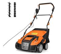 GiantexUK Escarificador y aireador de césped de 2000 W (Naranja) | Rastrillo eléctrico de 40 cm de ancho de trabajo con 5 profundidades de corte, altura de 3 posiciones, mango plegable