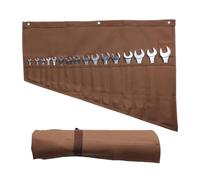 GiantGo Bolsa enrollable de lona encerada resistente con 16 bolsillos, rollo de cincel multiusos, organizador de herramientas para fontanería, herramientas de bricolaje, regalos para hombres y papá,