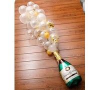 GiantGo Globos de botella de champán, decoración de fiesta, confeti de cumpleaños, arco de globo para Navidad, bodas, decoraciones de graduación, kit de arco de globos de champán