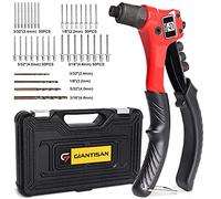 GIANTISAN - Kit de herramientas de remache con 200 remaches y 4 brocas, kit de remachadora manual con funda de transporte resistente