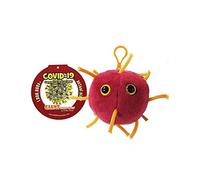 GIANTmicrobes Llavero de peluche CORONAVIRUS COVID-19 de algodón rojo