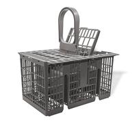 GIANTO Cesta portacubiertos para lavavajillas compatible con Hotpoint Ariston, Indesit, Whirlpool - Cesta de cubiertos de repuesto C00257140 de plástico resistente al calor, gris