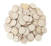 Giantree 100 discos circulares de madera sin terminar de 2,5 cm, adornos redondos de madera en blanco para pintar, escribir, tallar, decoración de letras, manualidades, suministros de arte