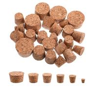 Giantree 30 tapones de corcho cónicos, corchos para manualidades, corcho de madera, corcho, 6 tamaños, botellas de vino, tapones de corcho cónicos, tapones de corcho para vino, cerveza, vasos de