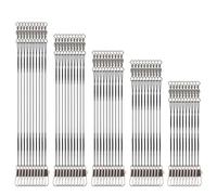 Giantree 50 unidades de acero inoxidable, anzuelos de acero, 5 tamaños, con remolino y mosquetón, para pesca de hilado, para agua salada y agua dulce (negro)