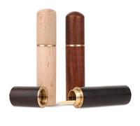 Giantree Paquete de 3 soportes portátiles para palillos de dientes, estuche de aguja de madera, impermeable, hecho a mano, caja de bolsillo para palillos de dientes para mujeres y hombres