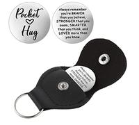 Giantree Pocket Hug Coin Charm, Bolsillo Abrazo Moneda Encanto Inspirado Palabras de Aliento Llavero, Buena Suerte Moneda Regalos (Style A)