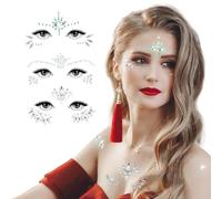 Giantree Rhinestones Cara, 3 Piezas Glitter Piedras Cara Gemstones Tatuajes Temporales Glitter Gemstones Rhinestones Cara Joyas Cristales Rhinestones para Festival Día de Navidad Accesorios