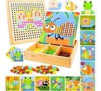 Giaonlgy Juego de Mosaico para niños, Colorido Mosaico de Juguetes para Niños, Juego de Piedras de Mosaico a Partir, Juguete Montessori Educativo Creativo para Niñas y Niños (Jardín)