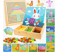 Giaonlgy Juego de Mosaico para niños, Colorido Mosaico de Juguetes para Niños, Juego de Piedras de Mosaico a Partir, Juguete Montessori Educativo Creativo para Niñas y Niños (Granja)