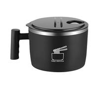 GiaoRosi Bol de Ramen de Estilo Japonés con Tapa Y Asa, 900 Ml, Utensilio de Cocina, Recipiente para El Almuerzo, Bol para Ensalada Y Sopa Udon para Senderismo, negro, tal como se describe