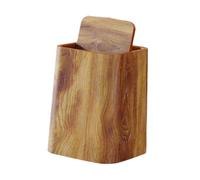 GiaoRosi Papelera de Madera Vintage con, Cesto para Papel, Cesta Versátil Y Resistente para Cocina Y Baño, Papelera para El Aseo de Invitados, M with Cover, Individual
