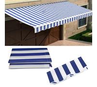 Giardino Telo di Ricambio per Tenda da Sole Mantovana Frontale Telo di Ricambio per Tenda da Sole Retrattile Su Misura Patio Telo Parasole Manuale Telo Imperm(Size:3x2.5m,Color:Rayas Azules Blancas)