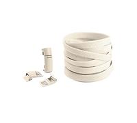 GIAYEU 1 par de cordones para zapatos, cordones elásticos coloridos, sin atar, cordones planos, beige, 100