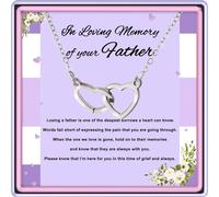 GIAYIER Regalos de condolencias por la pérdida de mamá/papá, regalos de aborto espontáneo para madre, collar de recuerdo de corazón doble de acero inoxidable, regalos conmemorativos por la pérdida de