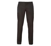 GIBLOR'S Pantalón negro cocina/restauración MOD. Enoc, largo, cinturón elástico y botón, Negro , L