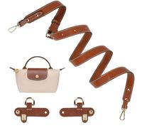 GIBOHOM Correa Compatible con Bolso para Longchamp, Correa Bolso Bandolera Compatible con Longchamp Mini Correa con 2 Adaptadores de Correa de Hombro, No Punch Hombro Cinta Repuesto (Marrón)