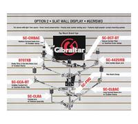 Gibraltar GCMSWD - Pantalla de pared con listones de montaje para platillo, cuenta con ocho opciones populares de montaje de platillo, pieza de tambor, accesorios y accesorios