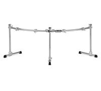 Gibraltar Sistema de rack Serie Chrome II, soporte para doble bombo GDR200C-CHR - 2 barras curvas de 40« - 3 barras de 30» con adaptador para brazo de platillo - Abrazadera multifunción