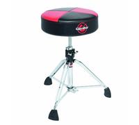 GIBRALTAR Taburete de Tambor, Taburete de Tambor Serie 9000 Quad Round Top, 9608RQPRB (Diámetro: 35cm, Asiento de Vinilo, Super Lock, Posición de trípode, Pies de Goma 'Super Foot'), Negro/Rojo
