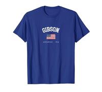 Gibson AR - Bandera Americana, Retro, diseño de Estados Unidos Camiseta, Hombre, Azul Real, XL