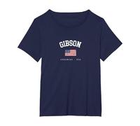 Gibson AR - Bandera Americana, Retro, diseño de Estados Unidos Camiseta, Mujer Tallas Grandes, Azul Marino, 2XL Grande