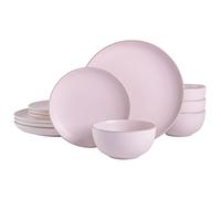 Gibson Home, Vajilla de 12 piezas Rockaway, rosa