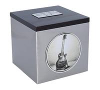 Gibson Les Paul - Urna de cremación para guitarra, caja conmemorativa para cenizas, acero inoxidable, homenaje con temática musical (placa conmemorativa Sí)
