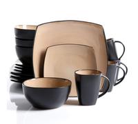 Gibson Soho Lounge Taupe 16-Piece Dinnerware Set
